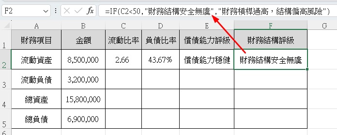 財務比率分析模板-完整模板呈現