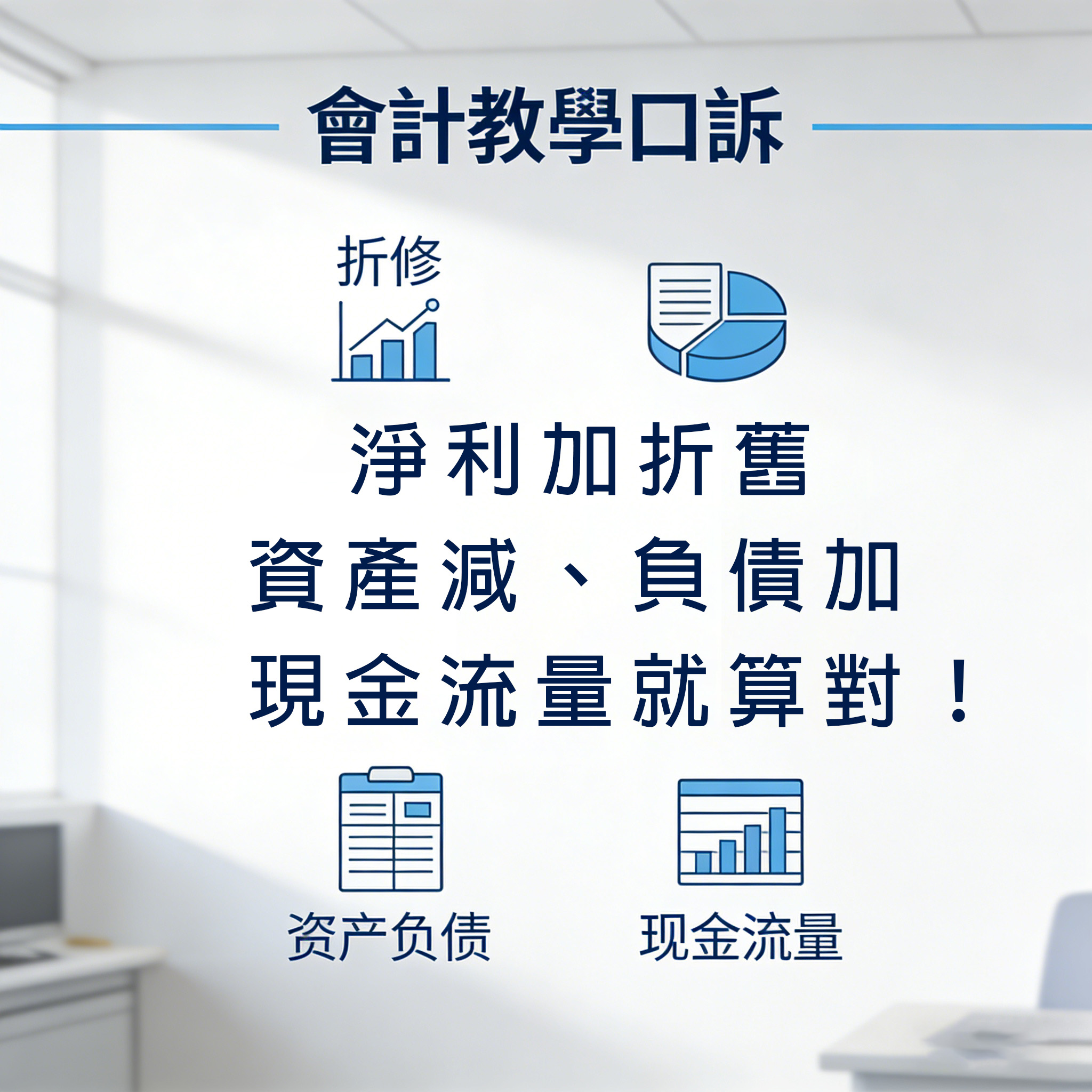 現金流量表間接法|從損益表編製現金流量表 1 現金流量表間接法結構圖